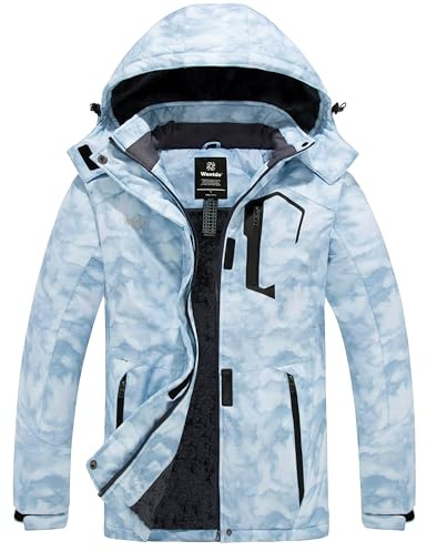 Wantdo Femme Manteau d'hiver Snowboard Outdoor Parka Grande Taille Veste | Imperméable,Coupe-vent,avec Isolation Thermique,Poche Poitrine,pour les Activités de Plein air,Poignets Réglables