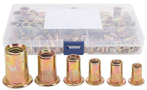 165Pcs M3 M4 M5 M6 M8 Dadi parti di fissaggio dadi con inserto filettato a testa piatta Set di combinazione di dadi per rivetti ciechi in acciaio al carbonio