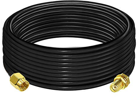 TUOLNK Cavo di Prolunga SMA RG58 32,8 Piedi (10 m) - Cavo Coassiale Maschio a Femmina per Antenna WiFi 3G 4G LTE - Wireless LAN RF Flessibile a Bassa Perdita per Radio CB