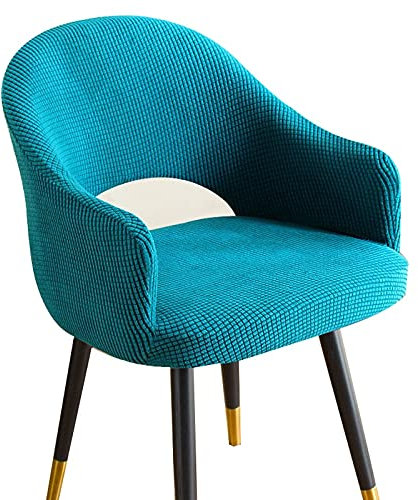 Stuhlbezug Mit Armlehne Bürostuhl Stuhlhussen 1/4/6er Set Grau/WeiB Stretch rund Rückenlehne Wasserdicht Stuhlabdeckung Hussen für Hotel Restaurant Dekor Cafe (Color : A, Size : 1PCS)