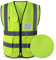 ETTBC Gilet di Sicurezza Riflettente Gilet di Sicurezza Riflettente con Tasche e Cerniera, Strisce Riflettenti ad Alta visibilità, Multi Tasche Gilet in Rete ad Alta visibilità Regolabile