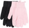 Peeling Handschuhe,Peeling Waschhandschuhe für Körper und Gesicht abgestorbene Hautentferner doppelseitige Mikrofaser für Erwachsene,Natürlicher Luffa-Waschlappen (Rosa+Schwarz)