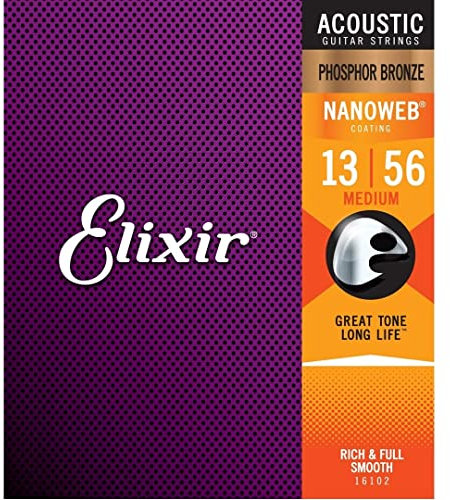 Corde 16102 Nanoweb 6er Set für Akustikgitarre - Phosphor Bronze- Medium: 013-056