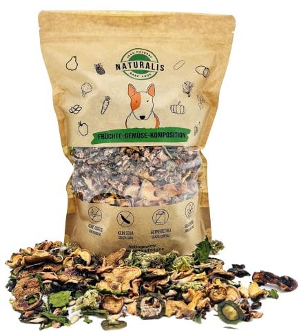 Naturalis Barf 1kg Früchte-Gemüse-Mix Premium Flocken Barfzutaten Ergänzung getreidefrei ohne Konservierungsstoffe 100% Natur