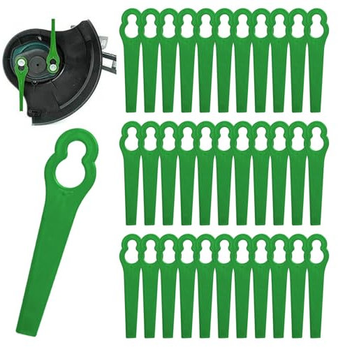 NITAIUN 120 Stück Rasentrimmer Messer Kunststoff Ersatzklingen Grün Akku-Rasentrimmerklingen, Rasentrimmer Zubehör, 83 mm Gartenmäher Ersatzmesser für Rasentrimmer Akku-Rasentrimmer (120 Stück)