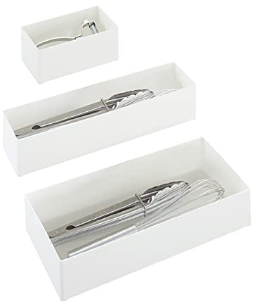 Organizador de bandeja para cubiertos Organizador de cajón de cubiertos de plástico/Bandeja de utensilios divisores Cubiertos Porta utensilios Caja de cubiertos para almacenamiento de cocina/oficina