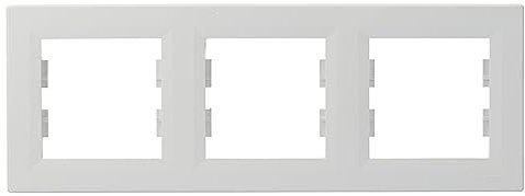 Schneider Electric Asfora EPH5800321D - Marco horizontal para enchufes e interruptores (3 enchufes), color blanco