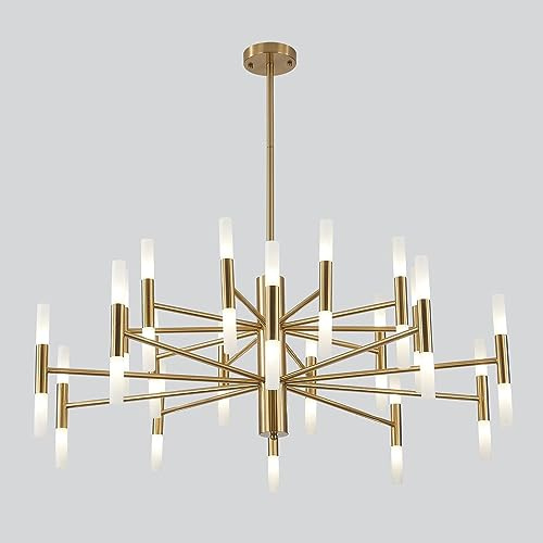 ZenithBeam Sputnik-Kronleuchter, 40-flammig,Gebürstetes Messing,Gold