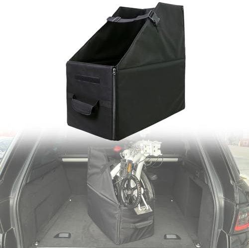 FCOUIID Folding Bike Storage Box - Outdoor Bicycle Travel Protection Case Car Trunk Backseats Transport Pack Accessories, 23 H x 23 L x 11.5 W