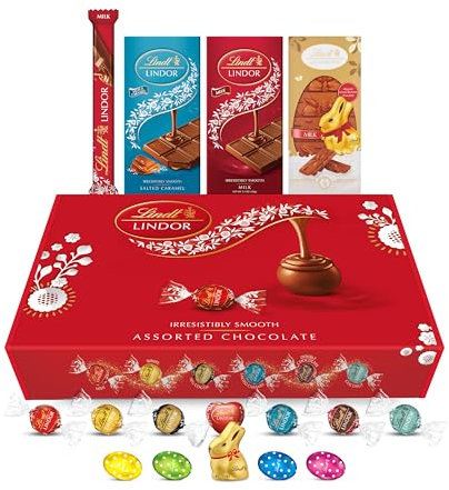 Lindt Letterbox Chocolate Hamper - 360g (19-Piece Set) - Assorted Chocolate Bars Truffles & Wafers, Lindor Chocolates Gift Box, Birthday Gifts for Women and Men, Thank You or Christmas Gifts