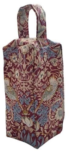 William Morris Fabric Door Stop, Tall Decorative Oilcloth Door Stopper for Outdoor, Indoor, Patio, Kitchen, Bedroom Use - 20cm/8in Tall Fabric Door Stop - Unfilled… (WM Strawberry Thief Red)