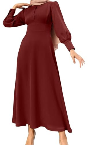 Generic Muslimische Kleider für Damen - Langarm Chiffon Robe Arabisch Dubai Kaftan Islamische Kleidung Abaya für Ramadan