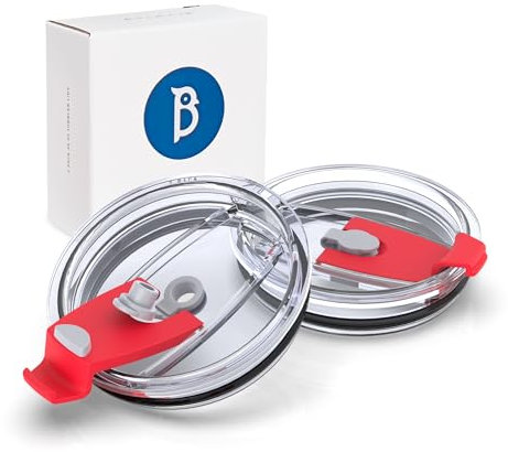 Bluwing 30 oz Tumbler Lids for YETI, Replacement Lids Compatible for 30 Ounce BJPKPK, ALBOR, D·S, MUTNITT Tumbler, Cup (Red)