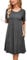 Sommerkleid Damen Knielang Casual T-Shirt Midikleid Kurzarm Loose Swing Freizeitkleid Jersey Dress Dunkelgrau L