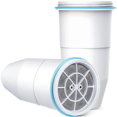 VIPHASES 2 Pack 6-Stage Water Filter Cartridges Replacement for Water Filter Jug ZR-017 ZP-010, Advanced 0 TDS System to Removes 99.99% Lead, Chlorine, Fluoride, PFOA/PFOS, TUV Certified