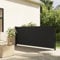 Coavain Ausziehbare Seitenmarkise Schwarz Blickdicht Markise Privacy Screen Side Awning Seitenmarkise Ausziehbar Außen Sichtschutzwand 100x500 cm Stoff&Stahl&Aluminium