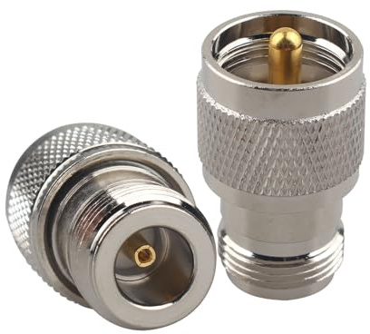 Futheda 2PCS UHF PL259 Male to N Type Female RF Coax Adapter SO239 UHF Plug to N Jack Straight coaxial Connector Compatible with CB Ham Broadcast Radios CCTV Wi-Fi Antenna Walkie Talkie Telecom LMR