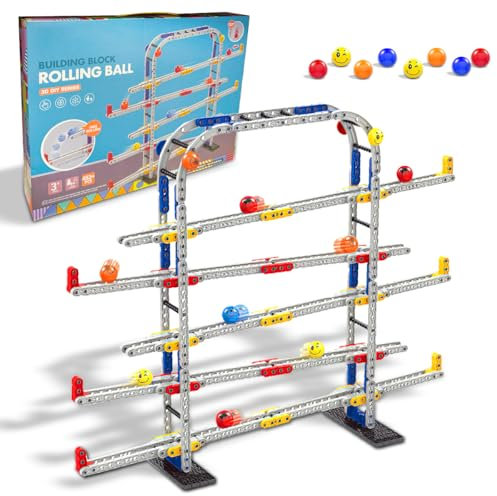 Koolbitz Creative Ball Track Builder Set for Kids 453 PCS Marble Run Construction Kit | Educational STEM Toy Enhances Creativity, Problem-Solving & Motor Skills Colorful, Non-Toxic for Ages 3+