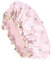 VOCOSTE 1 Pc Women Double Layer Cherry Pattern Shower Cap for Bathroom Vacation Pink