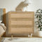 Yvsevnr Rattan Kommode Schlafzimmer, Natur Kommode mit 3 Schubladen, Schubladenkommode für Schlafzimmer Wohnzimmer Flur Komodenschrank, Viel Stauraum, 80 x 91 x 40 cm
