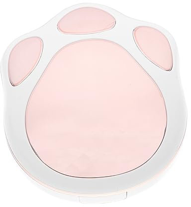 Gogogmee Contact- Holder and Travel Case Mirror Rose Gold Portable Dual Compartment Cute Cat Paw Design Contact- Box for Daily Eye Care and Outdoor Use