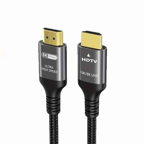 DUSTEWQ HDMI Cable 48Gbps Certified Super Speed HDMI Cable 4K 240Hz 144Hz 120Hz 8K60Hz 0.01ms HDR10+ eARC HDCP2.3 Netflix Roku TV PC Monitor Projector PS5