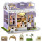 CUTEROOM Kit de construction de maison de poupée en bois - Maison miniature pour chat CAT Shop avec meubles - Kit de modélisme créatif pour enfants et adultes