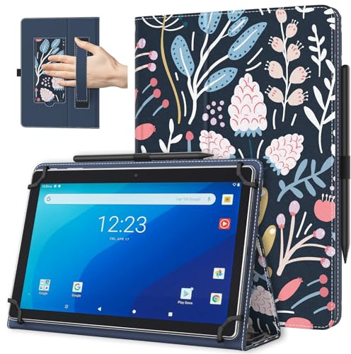 TiMOVO Universal Case for 10.1 Inch Android Tablet, Colorful Flower