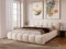 GRAINGOLD Doria Bett 160x200, Polsterbett mit Bettkasten, Polsterbett mit Stauraum, Velour, mit Lattenrost, mit Kopfteil, ohne Matratze (Creme, 160x200)