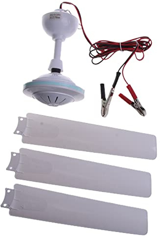 Gramigg 12V Portable Ceiling Fan 19.7”/27.5'' Hanging Ceiling Fan 3 Leaves Hanging Camping Tent Fans For Outdoor Camping Tent Fan Battery Powered