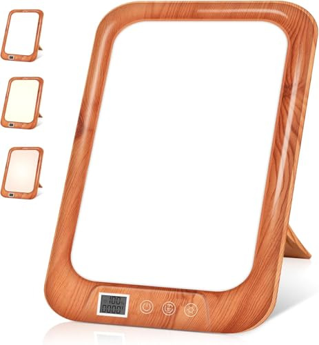 LOGT LED Tageslichtlampe 10000 Lux Lichttherapielampe mit 3 Farbtemperaturen Touch Dimmen Sonnen Lampe Timerfunktion Daylight Lampe Memoryfunktion Tageslicht UV-freie LED Lichttherapieleuchte Innen