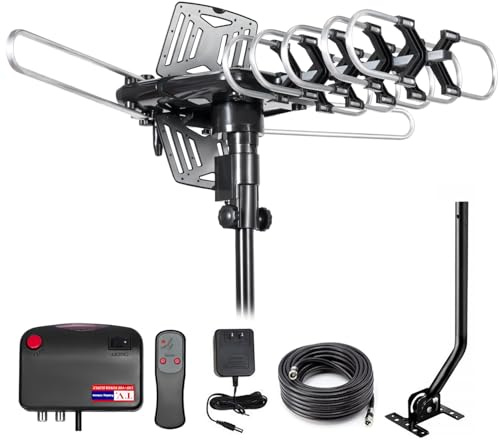 2026 Upgraded Outdoor TV Antenna for Smart TV,360° Omni-Directional Reception Long 150+ Miles Range Enhance VHF&UHF 4K Ready HDTV Antenna with Added Stability for Outdoor/Attic- 25ft RG6 Coax Cable