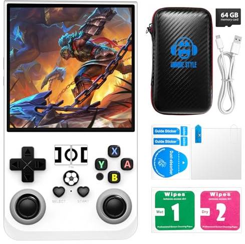 R36MAX Console de jeu portable rétro avec système Linux open source, carte TF de 64 Go intégrée, plus de 18 000 jeux vidéo classiques, console de jeu portable avec écran IPS HD de 4 et batterie de