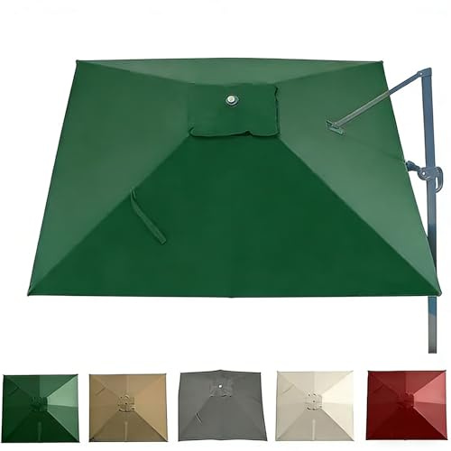 Telo Ricambio Ombrellone 8 Stecche Quadrato, Copertura Superiore per Ricambio Telo Ombrellone Braccio Laterale, Anti-UV(Green,4x3m(13x10ft))