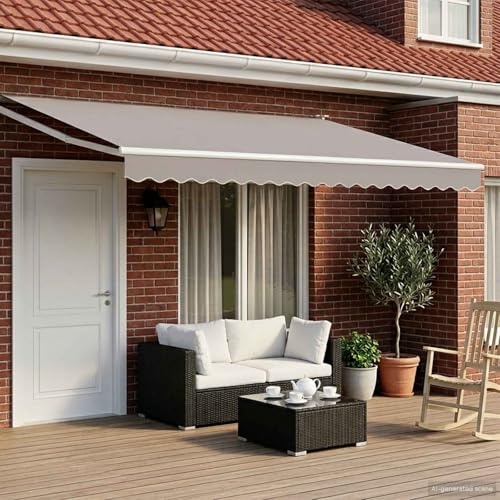 Runheo Telaio Tenda da Sole Elettrica Bianco 4x2 Metri in Acciaio Verniciato a Polvere con Alimentazione Solare Telecomando, Bracci Estensibili, Pronto da Montare per Giardino