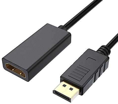 DisplayPort to HDMI Adapter 4K 30HZ, dp hdmi adapter Cableader Gold-plated displayport male to HDMI Female converter with Audio