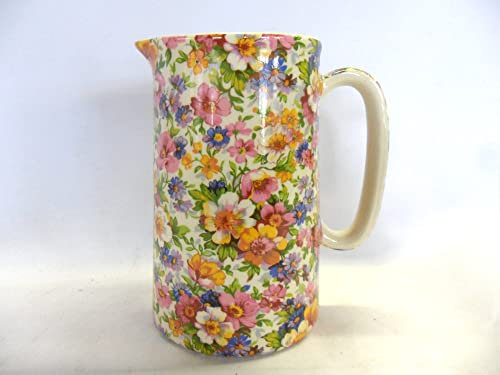 Heron Cross Pottery Olde England chintz design 2 pint jug