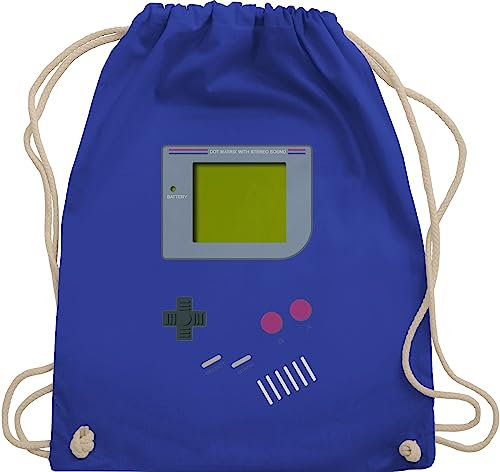 Turnbeutel Rucksack - Karneval & Fasching - Taschen - Gameboy | Nerds I 90s I 90iger I Fastnacht I Fasnacht I Fasnet - Unisize - Royalblau - retro outfit karnevalsbeutel faschings 90 beutel