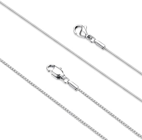 LOLIAS 2Pcs Stainless Steel Chain Necklace for Women Non Tarnish