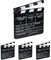 4 x Filmklappe Holz, Regieklappe zum Beschriften, Clapperboard, Szenenklappe, Hollywood Deko, HxB: 26 x 30 cm, schwarz