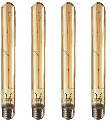WULUN 4er Modell T30 LED Vintage Filament Glühbirne, Röhrenlampe mit E27-Sockel, 4W Ersetzt 40W Glühlampen, Amber Glas, 2700K Warmweiß, AC 220-240V, Nicht Dimmbar