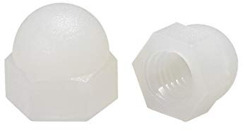 sourcing map 10stk. M5 Hutmutter, Hex Eichel Kuppelmuttern für Schrauben Bolzen Nylon Weiß