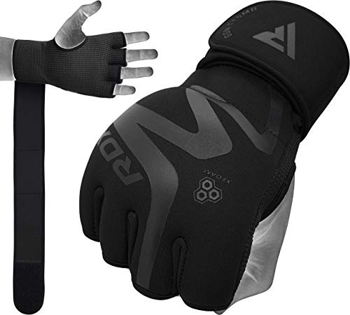 RDX Boxing Inner Gloves Hand Wraps, Adults Kids Hybrid Design for Gym Weight Lifting Workout, 50Cm Long Wrist Support, Gel Padded Neoprene Under Mitts, MMA Kickboxing Muay Thai Martial Arts Training