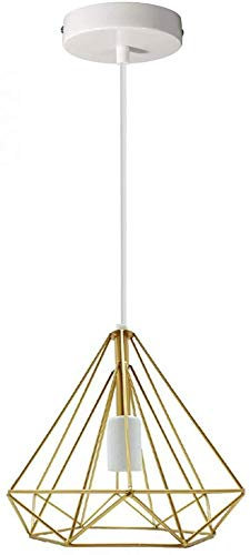 Industrielle Retro Moderne Kronleuchter Hängelampe Hängelampe Diamantenform Metall Käfig Hängelampe Deckenleuchten (Leuchtmittel ist optional) (Gold ohne Leuchtmittel)