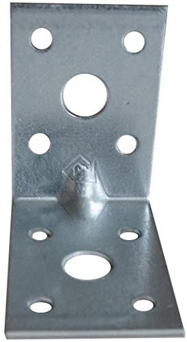 Pack of 50pcs Angle Corner Brackets Plates, Metal Steel Sheet Galvanised Z275 275 (g/m2) 20 (μm) 1.97x 1.97x 1.38x 0.08(50 x 50 x 35mm x2mm)