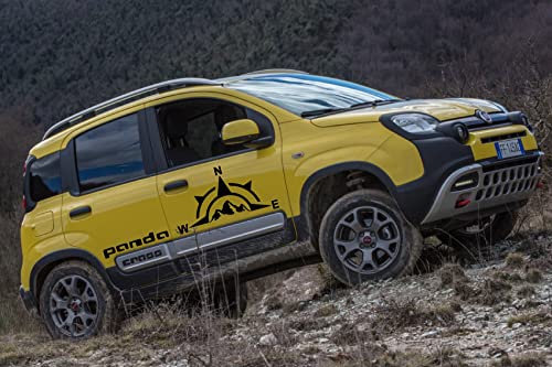 2 KIT ADESIVI PORTIERE FIAT PANDA CROSS materiale di alta qualità aderiscono perfettamente al fondo e resistenti al trattamento verniciatura (NERO OPACO)