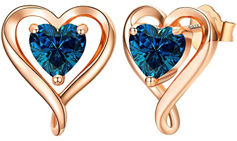 LAVUMO Boucles D'oreilles Femme Argent Sterling 925 Or Rose Bijoux Cadeau Original pour Femme Copine Maman à Noel Anniversaire Saint Valentin Fete des Meres