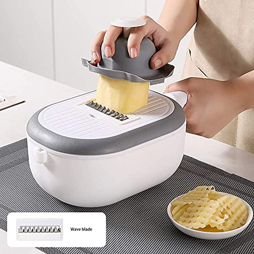 Cortador de verduras en juliana, cortador de verduras en juliana, cortador de verduras de 6 piezas, cortador multicortador, cortador de cebolla, para todas las verduras y frutas