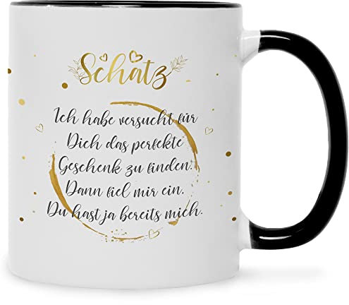GRAVURZEILE Tasse mit Spruch - Ich habe versucht - Geschenkidee zum Valentinstag - Geschenk für Frauen Männer - Geschenk für Sie & Ihn - Kaffeetasse Kaffeebecher Teetasse - Farbe: Schwarz & Weiß