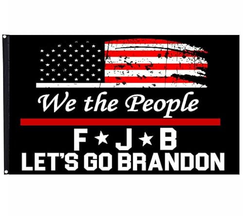 We The People 1776 FJB Let's Go Brandon US-Flagge, UV-beständig, doppelseitig und doppelt genäht, 150D Polyester, 90 x 150 cm Banner (FJB Let's Go Brandon USA)